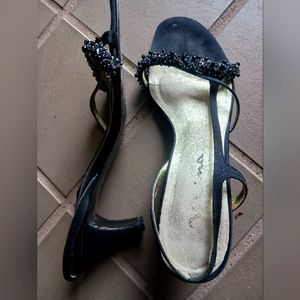 90’s VTG Nina BLACK SATIN HEELS